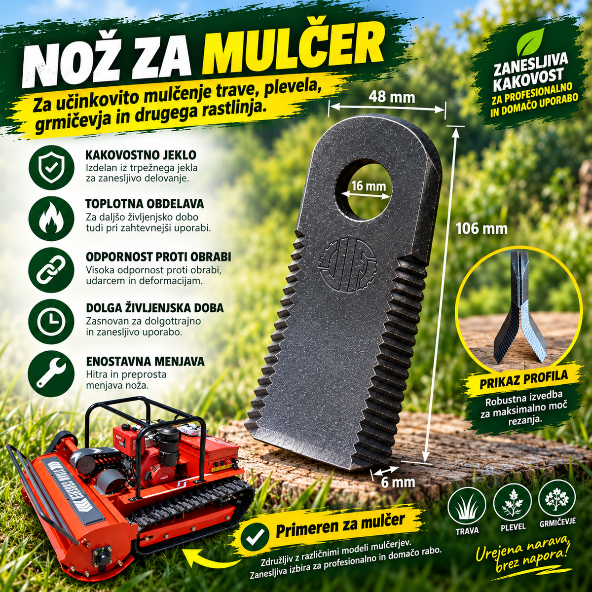 Y-nož za mulčer TA HAM – 2 kosa